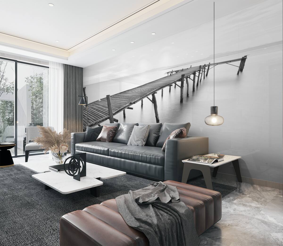 Fototapeta długi most pontonowy