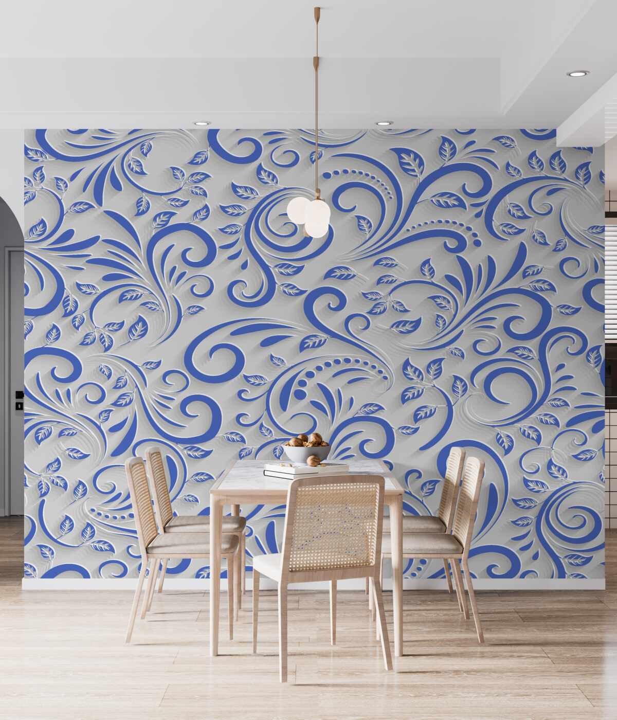 Fototapeta niebieskie loki na białym tle