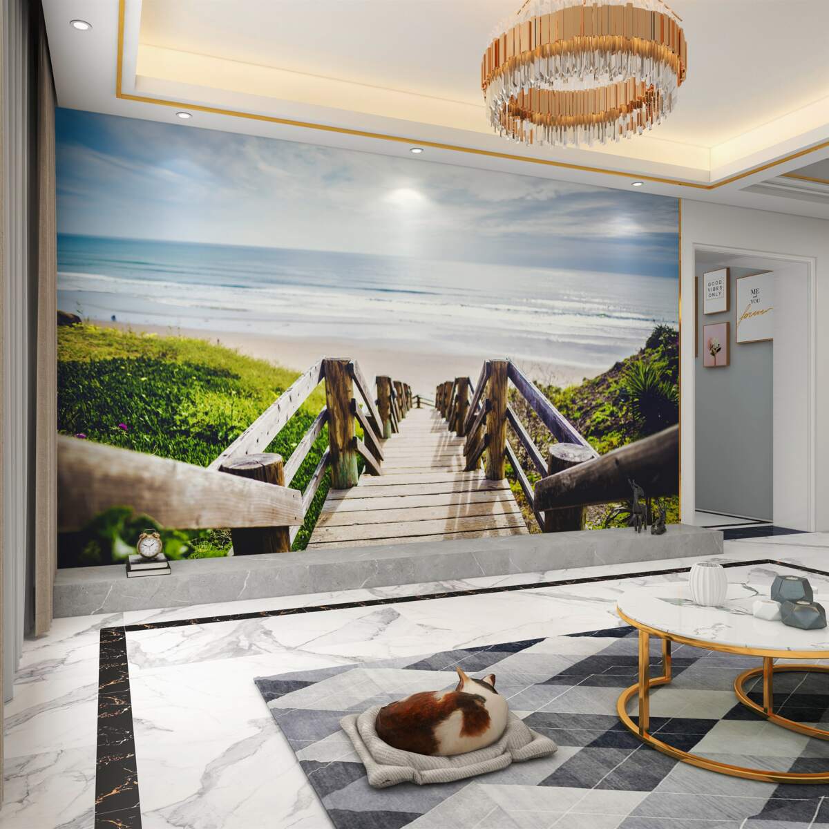 Fototapeta drabina prowadząca do wody