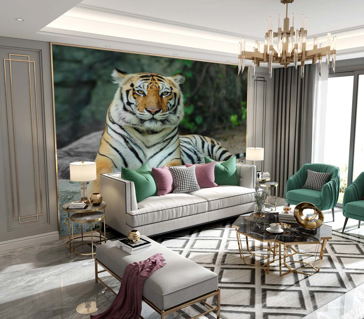 Fototapeta odpoczywa ładnie tygrysie