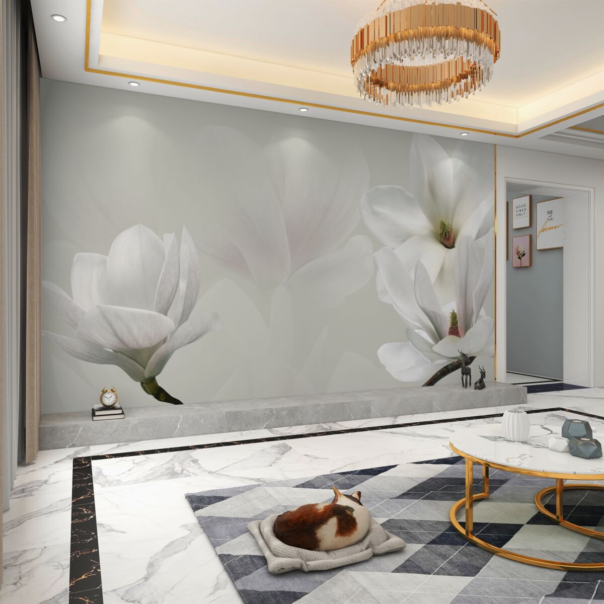 Fototapeta duże białe kwiaty