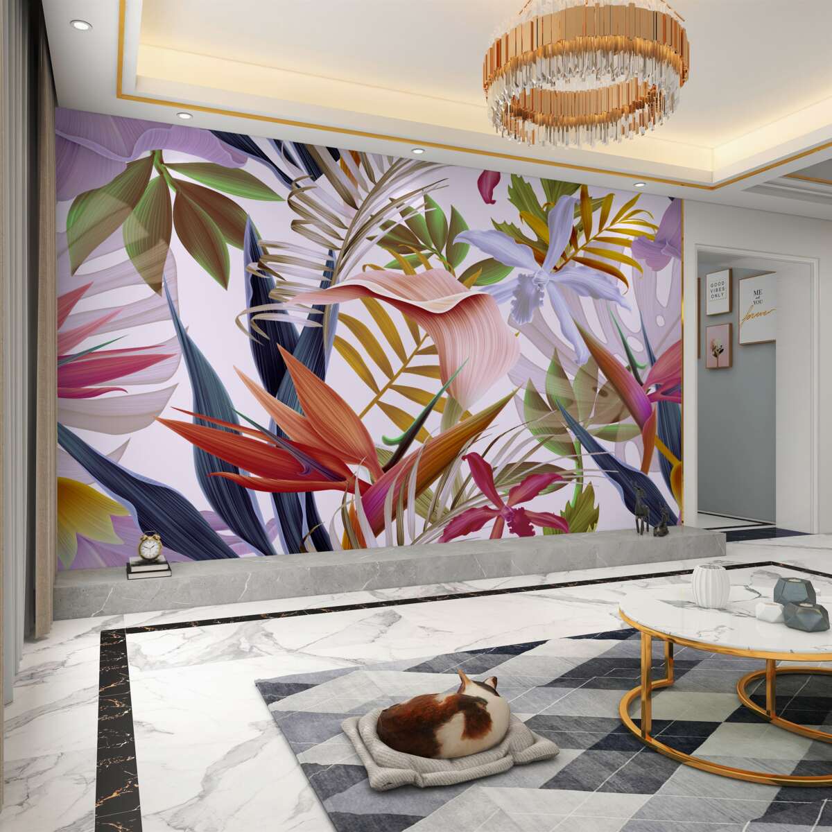 Fototapeta duże kolorowe rośliny