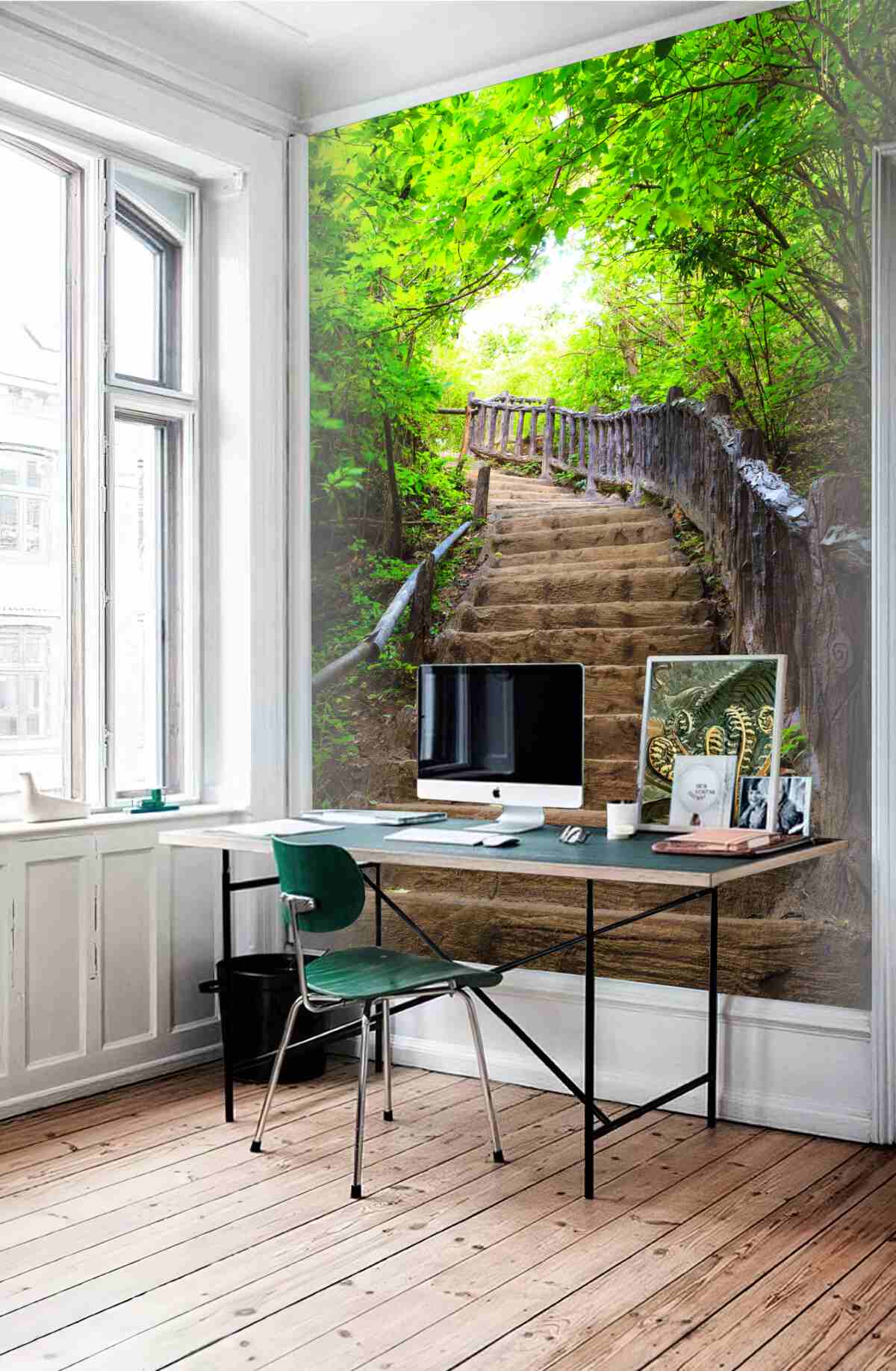 Fototapeta drabina w zieleni