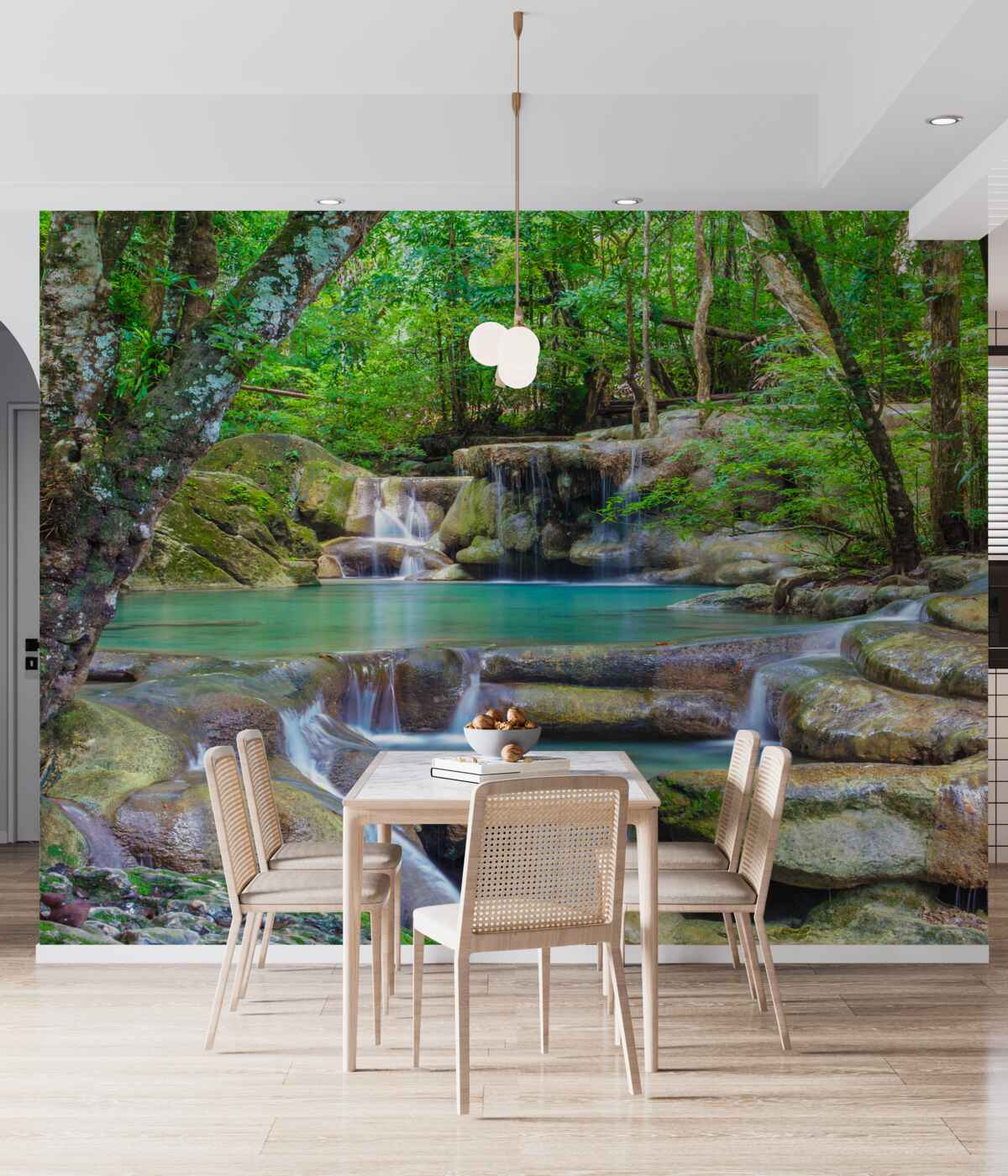 Fototapeta mały wodospad w lesie