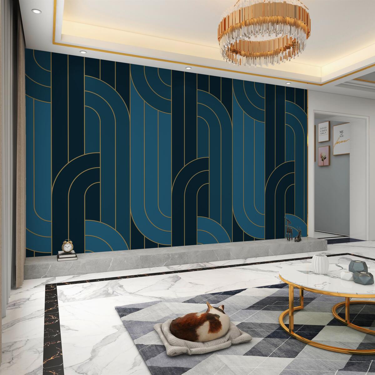 Fototapeta ciemnoniebieskie linie łączące