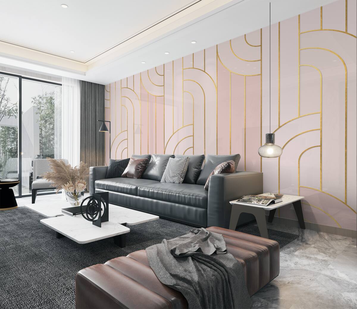 Fototapeta jasnoróżowe linie