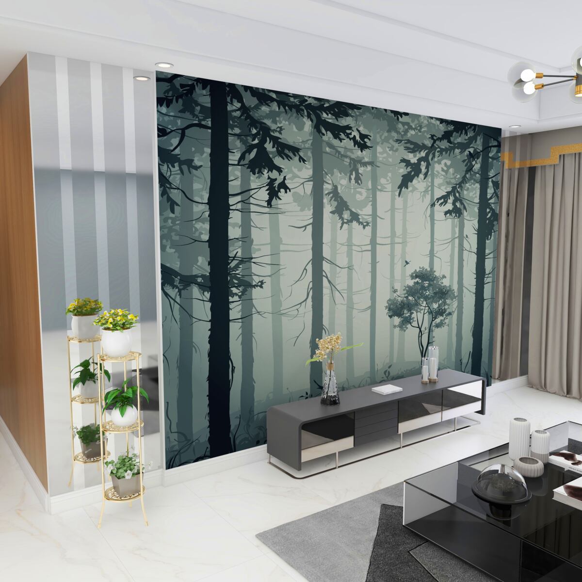 Fototapeta tajemniczy mglisty las