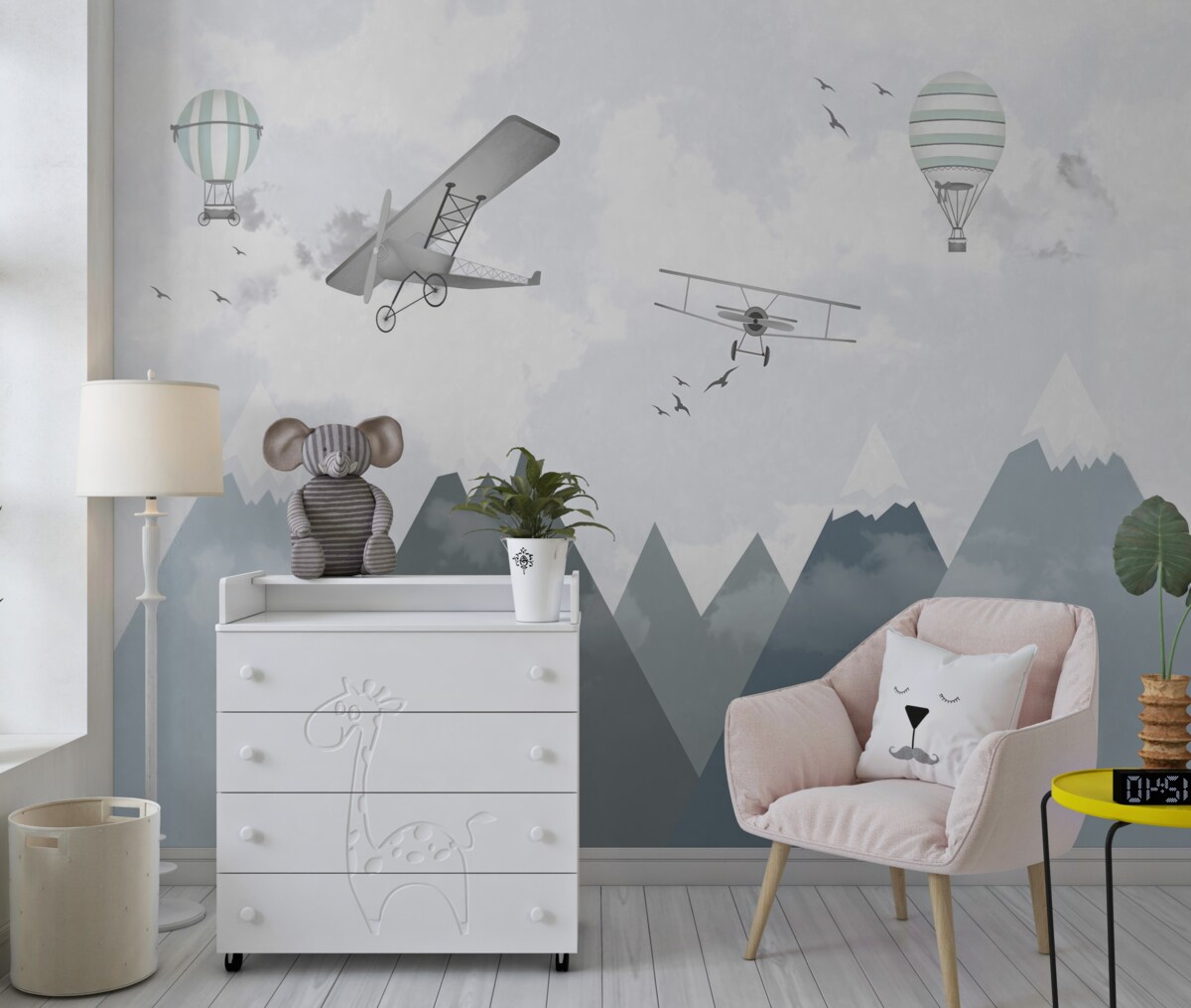 Fototapeta Transport lotniczy leci nad górami