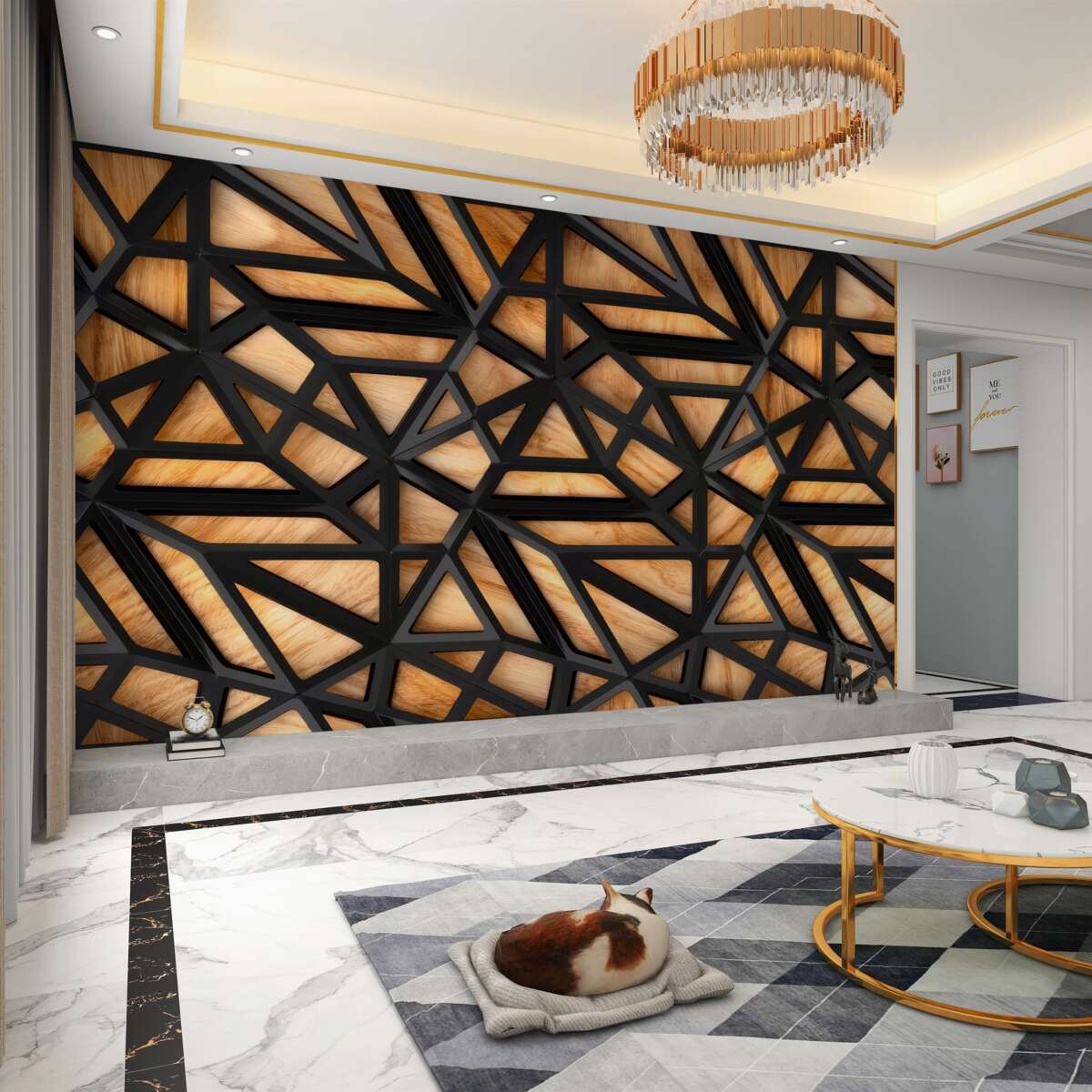 Fototapeta Czarne paski na brązowym tle