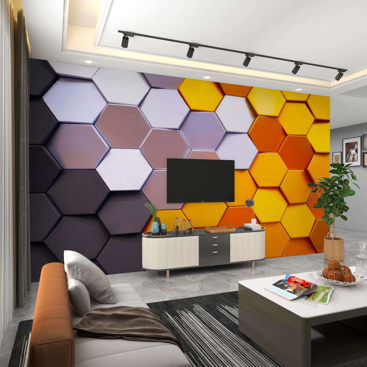 Fototapeta Wielokolorowe sześciokąty