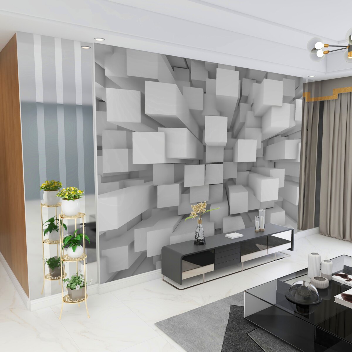 Fototapeta Wolumetryczne białe kostki