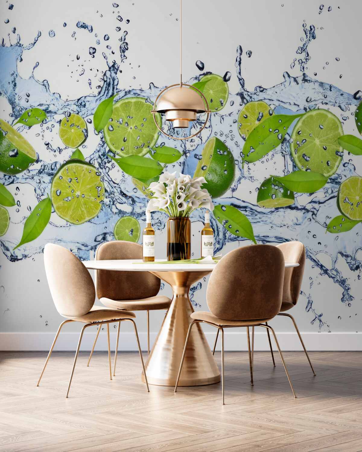 Fototapeta Pokrój limonki w wodzie