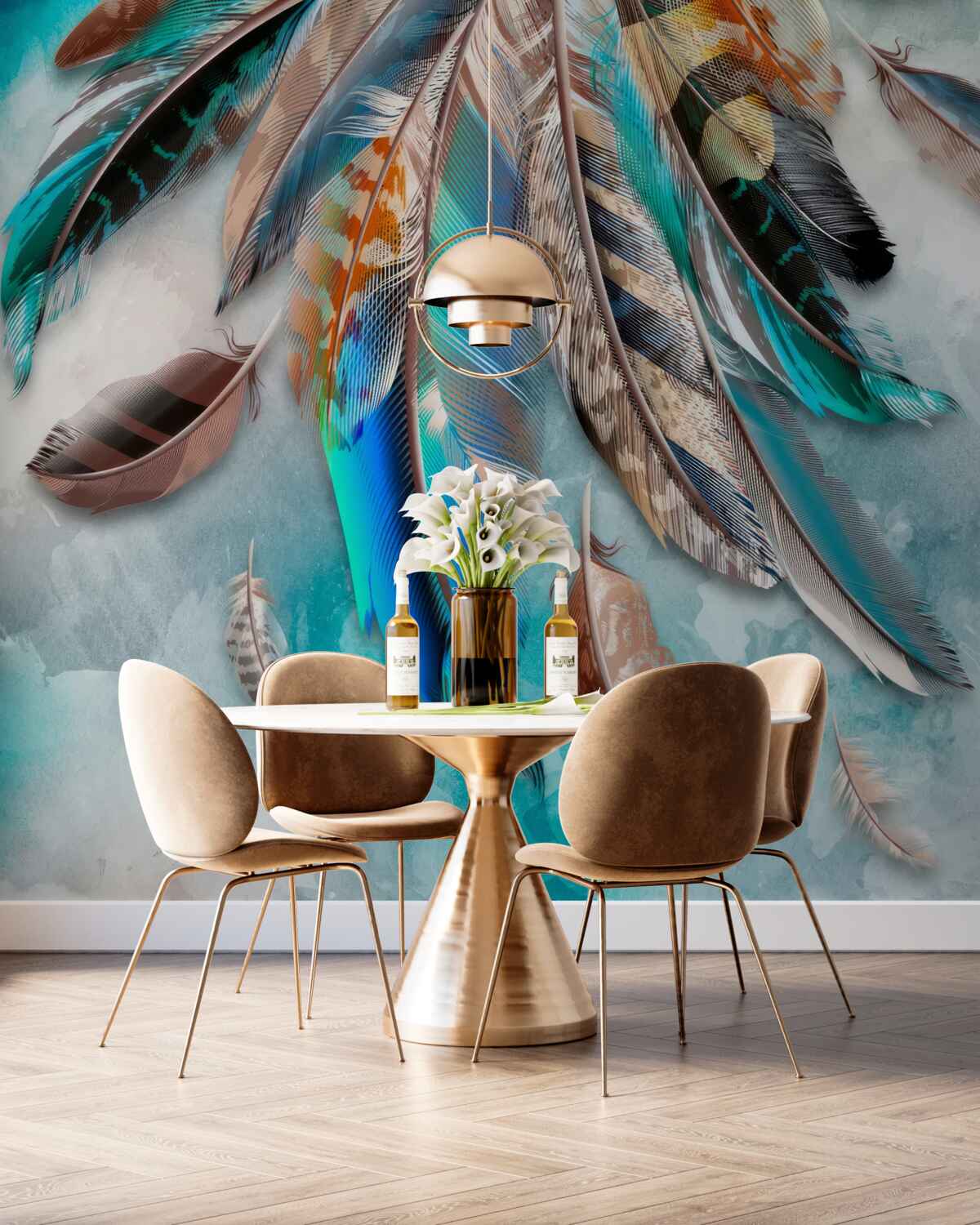 Fototapeta Różne wielokolorowe pióra