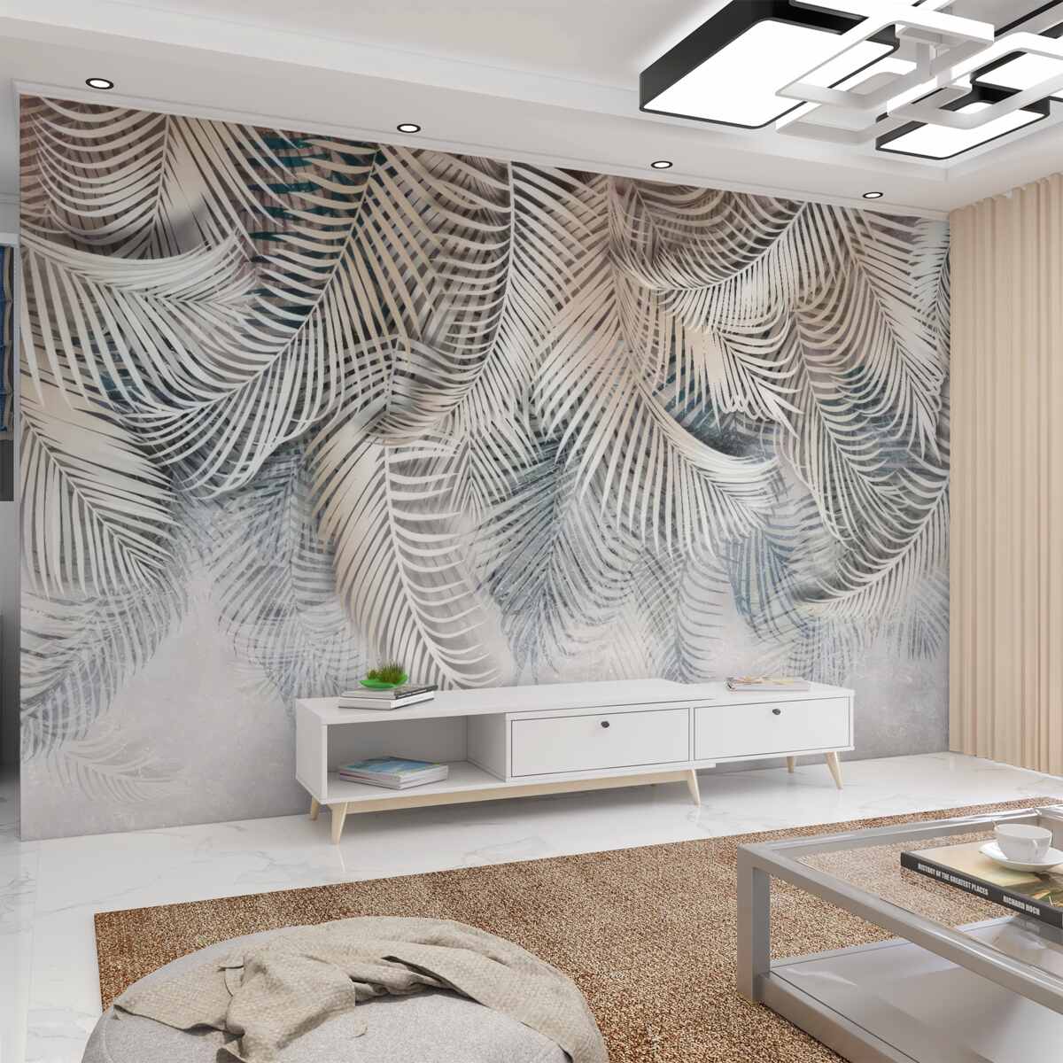 Fototapeta Brązowe i jasne liście paproci