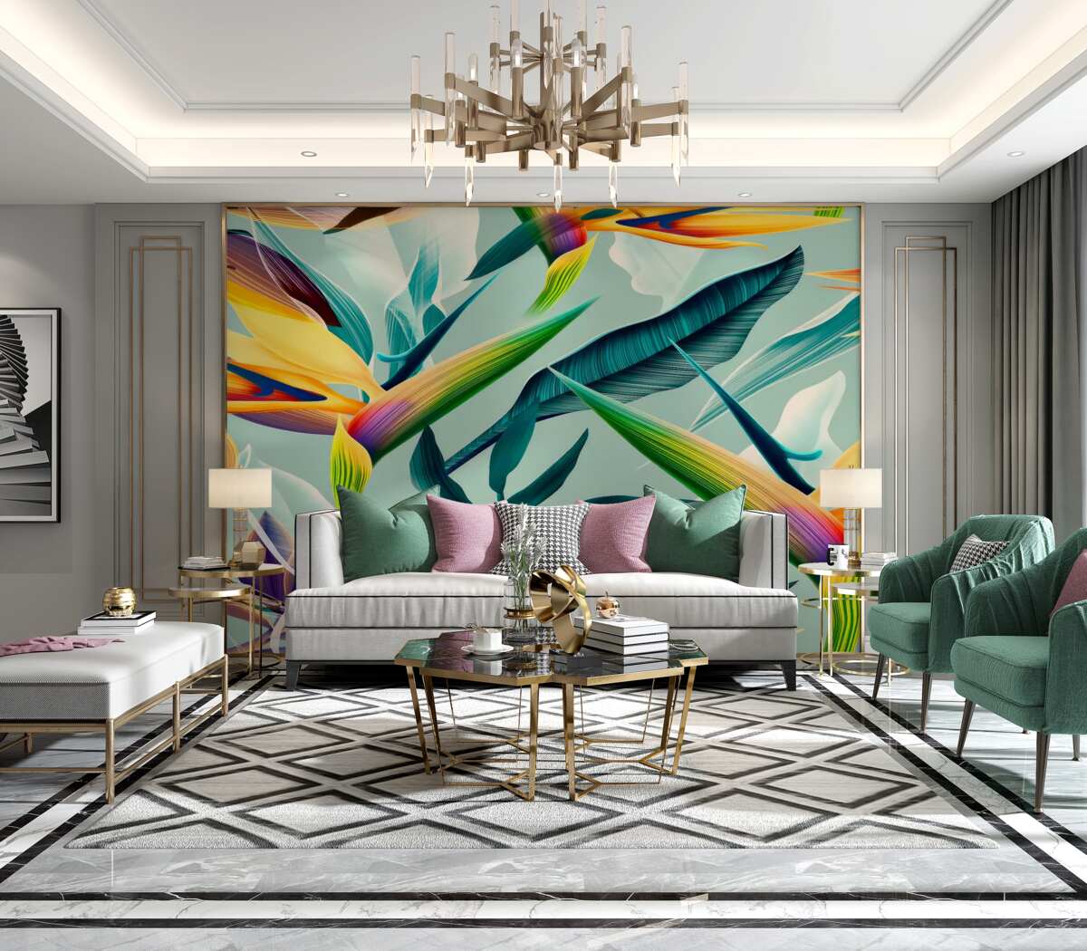 Fototapeta Zbliżenie z wielobarwnymi roślinami