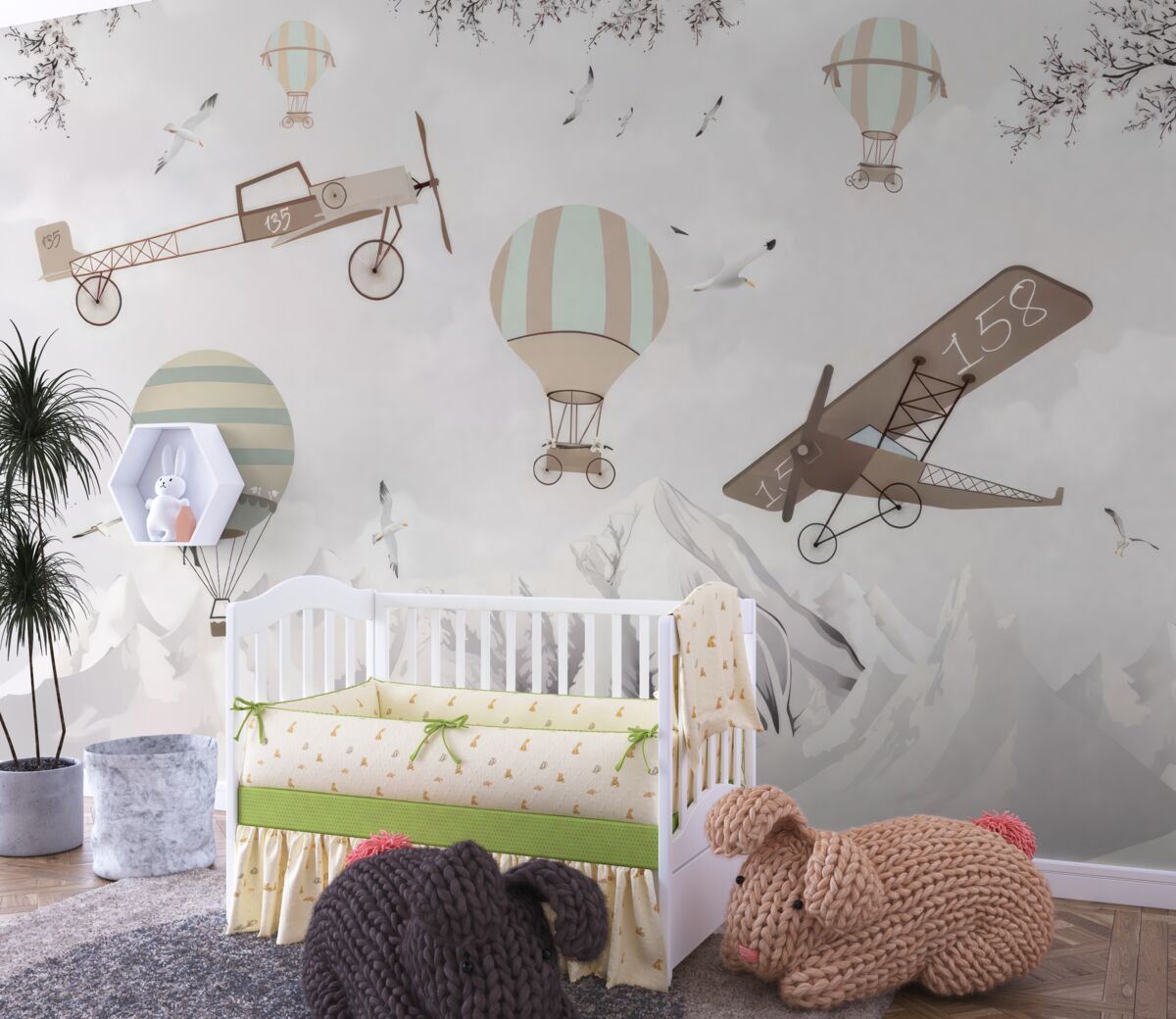 Fototapeta Różne samoloty nad górami