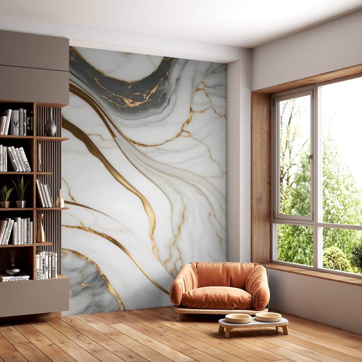 Fototapeta Szary i złoty marmur