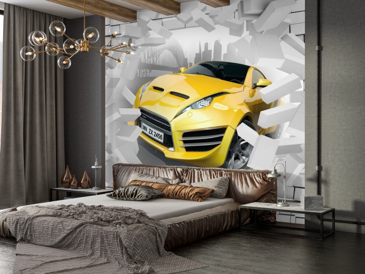 Fototapeta Żółty samochód sportowy