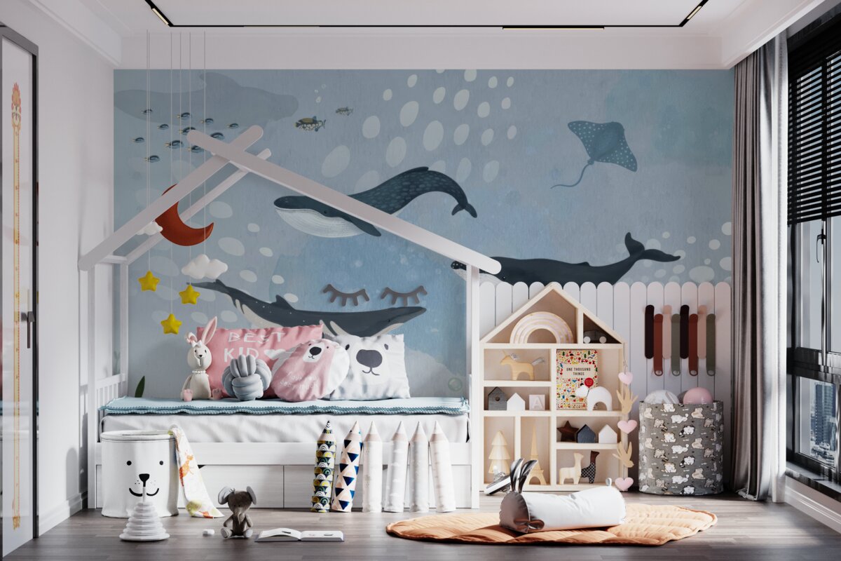 Fototapeta Wieloryby w podwodnym królestwie