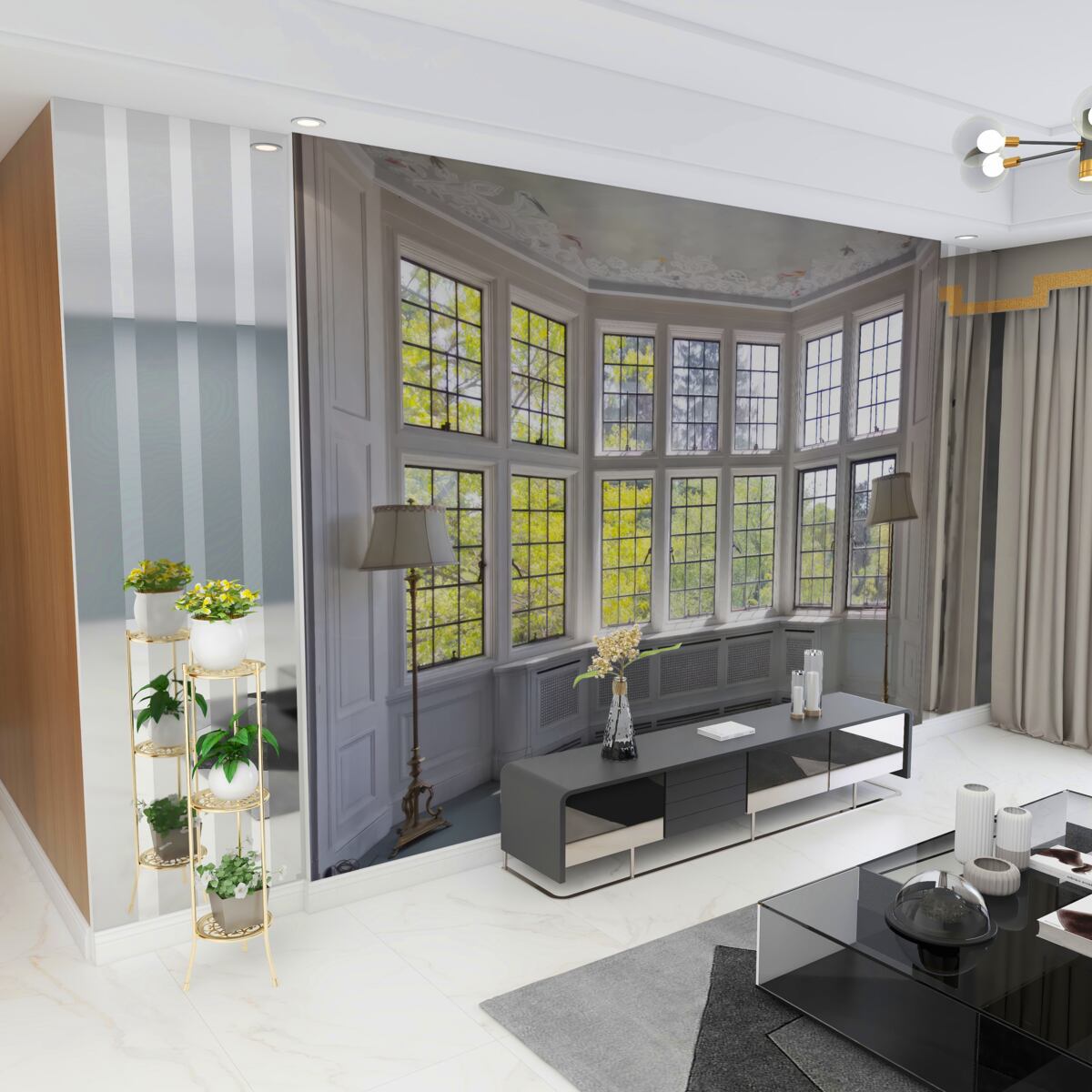 Fototapeta Widok na drzewa z okna