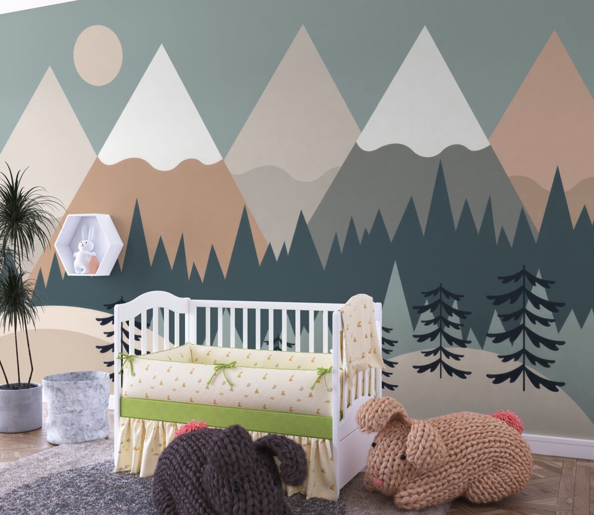 Fototapeta Góry i pełnia księżyca