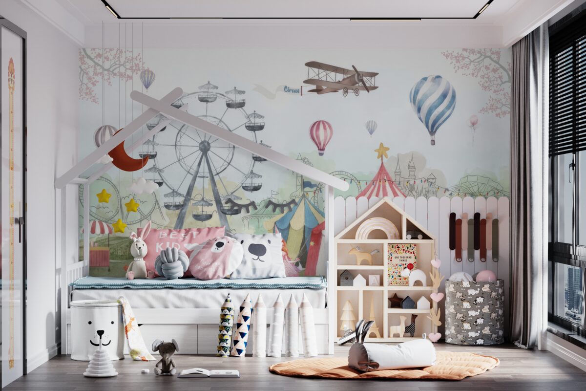 Fototapeta Namiot cyrkowy i diabelski młyn