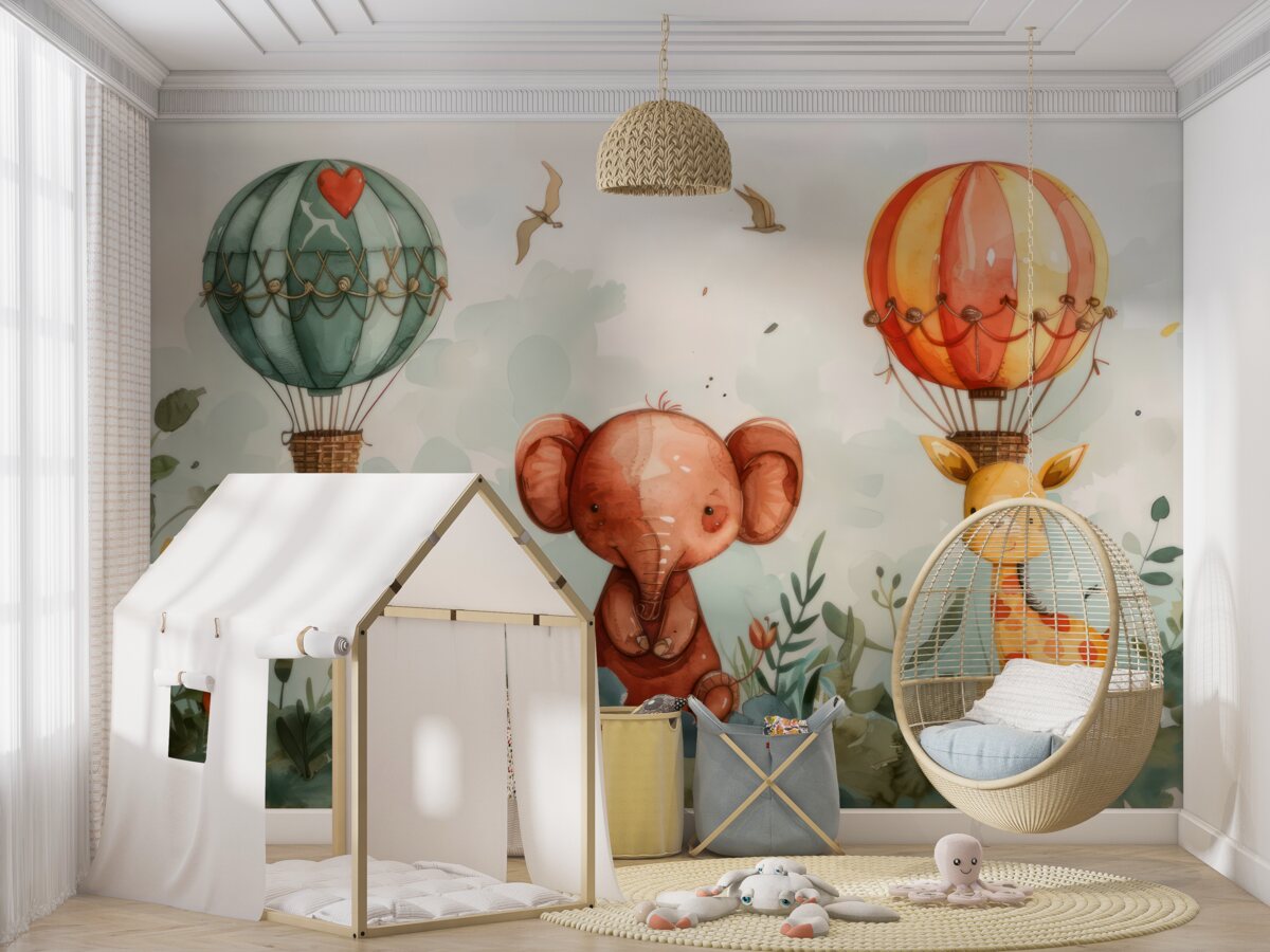 Fototapeta Zwierzęta na tle balonów