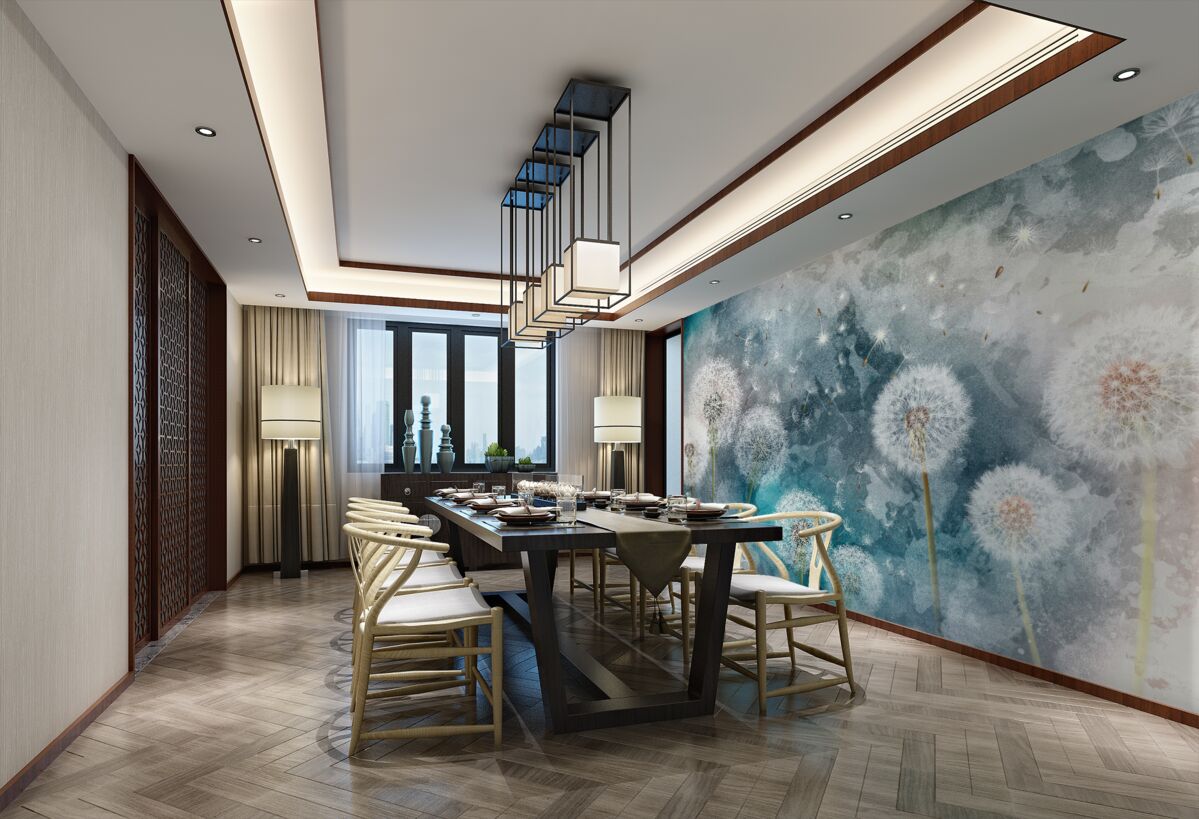 Fototapeta Mniszek lekarski na niebieskim tle