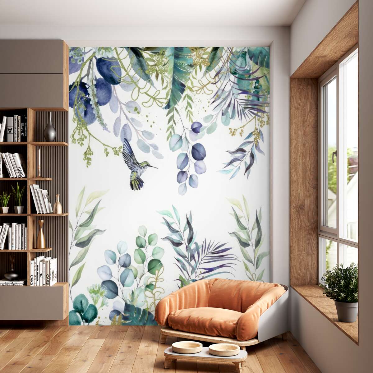 Fototapeta Koliber otoczony roślinami