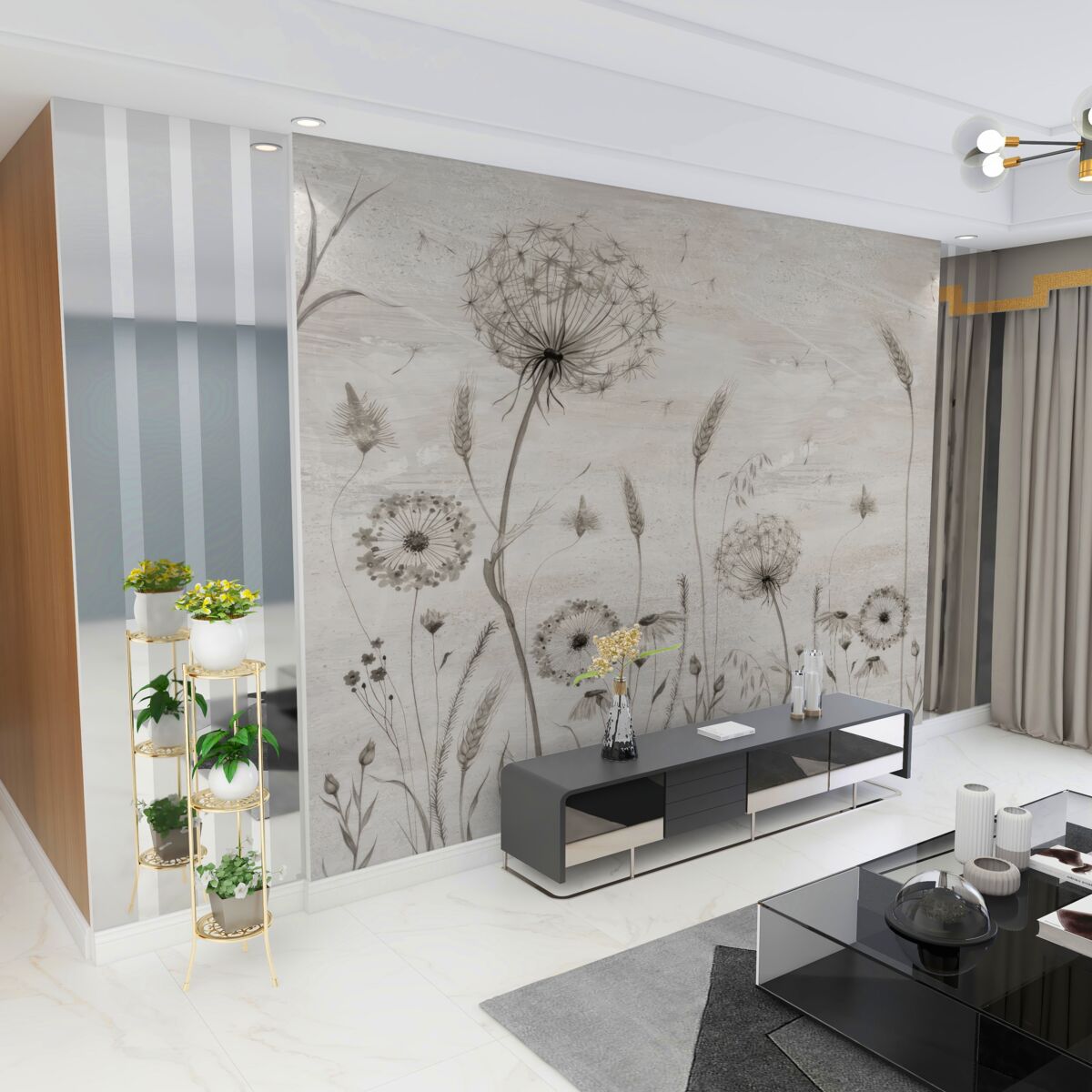 Fototapeta Mniszek kreskówkowy i pszenica