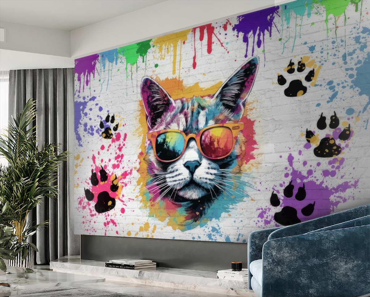 Fototapeta Kot w okularach