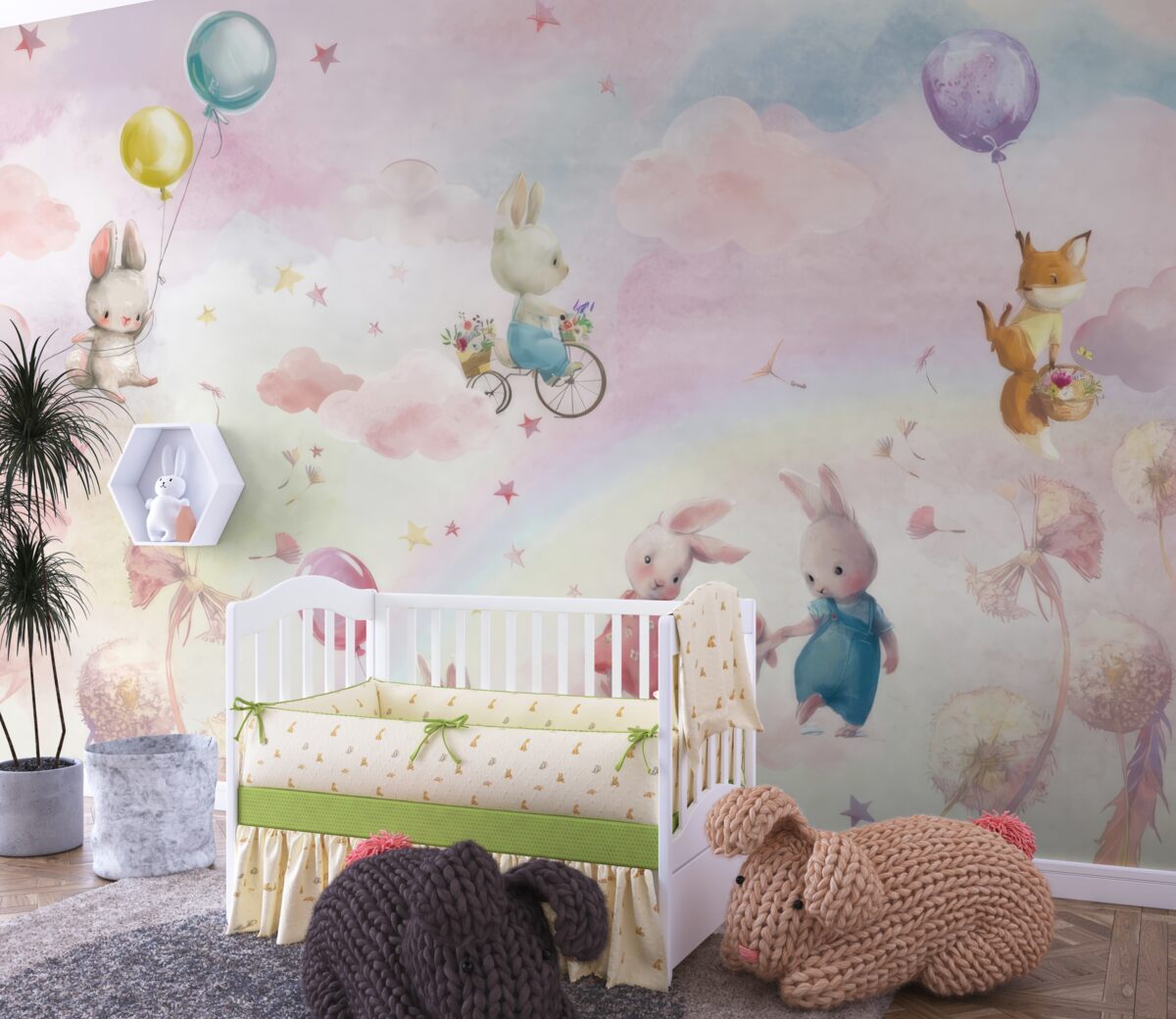 Fototapeta Króliczki i lis