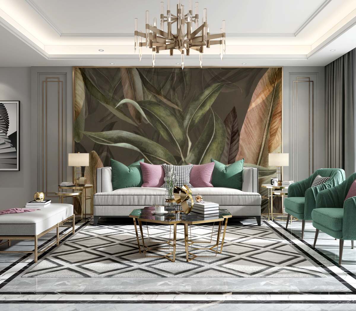 Fototapeta Brązowe i zielone liście