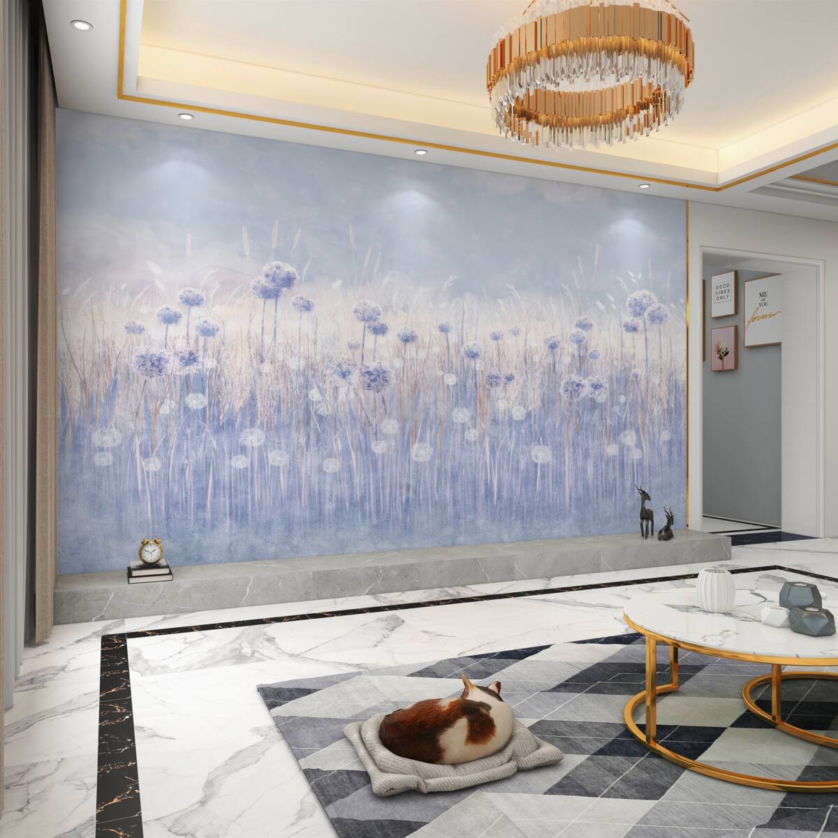 Fototapeta Liliowe rośliny na jasnym tle