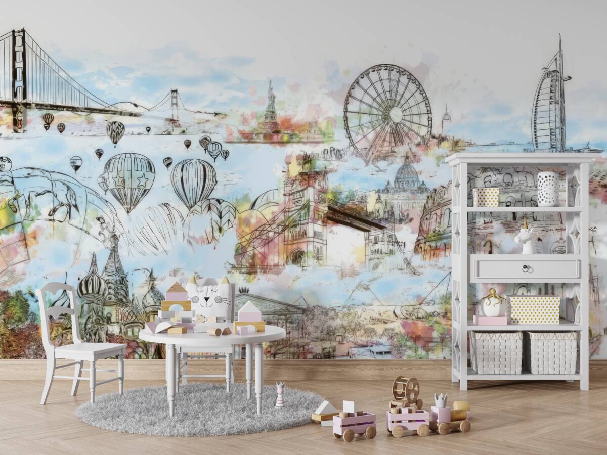 Fototapeta Sylwetki różnych zabytków