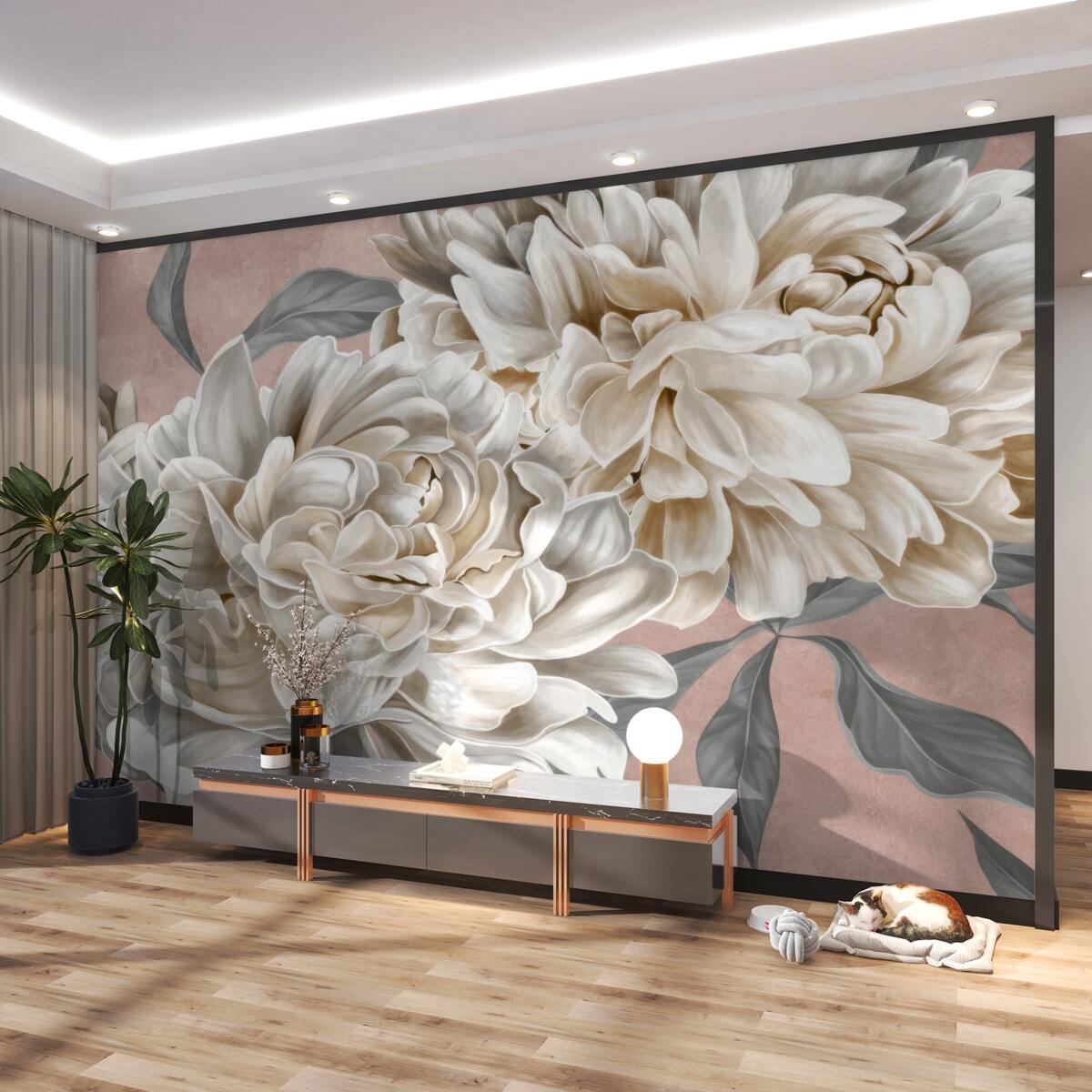 Fototapeta Gigantyczne białe piwonie