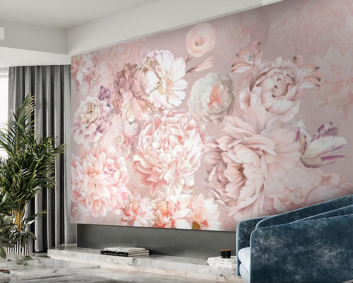 Fototapeta Kwiaty duże w delikatnych odcieniach