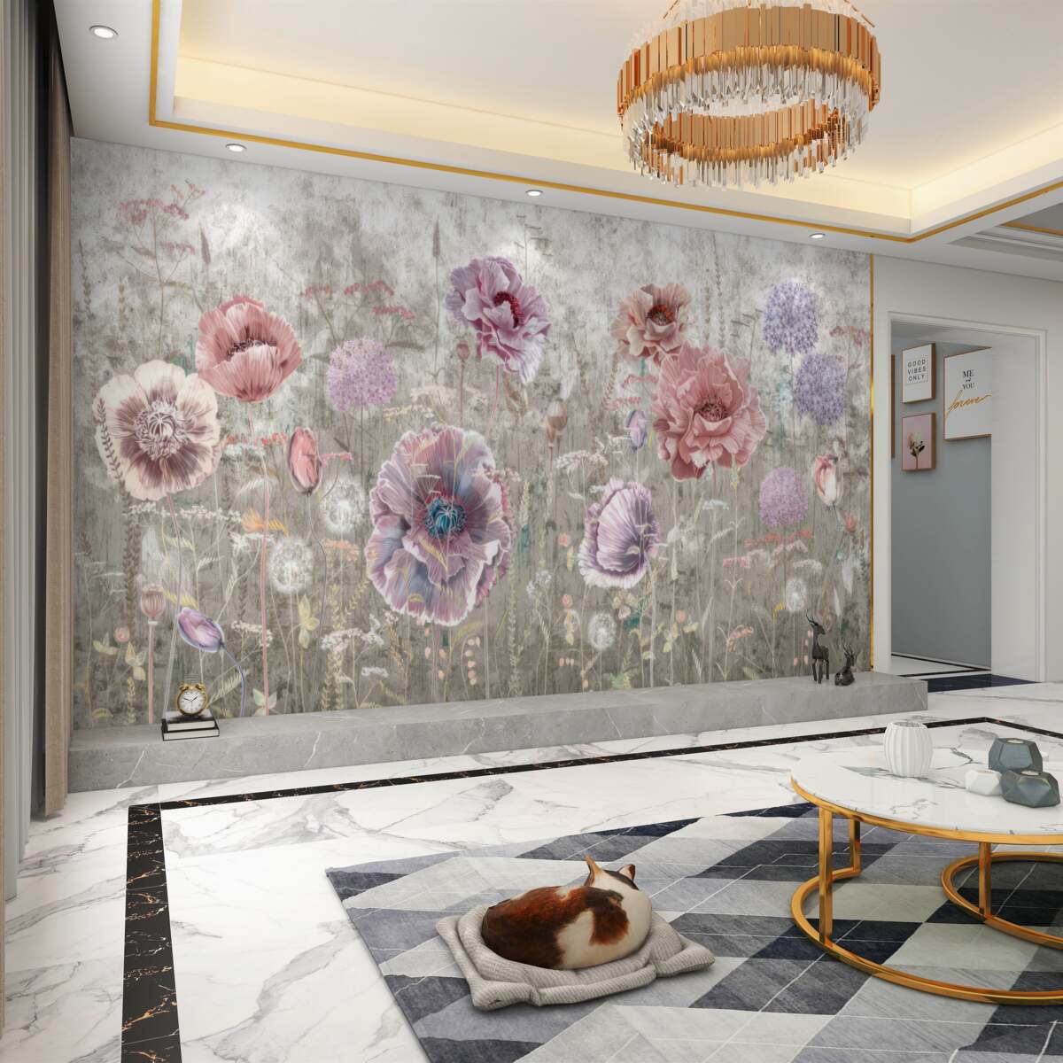 Fototapeta Wielokolorowe maki na łące