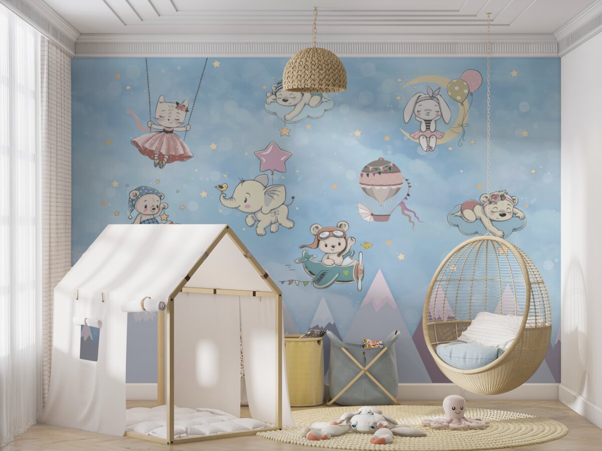 Fototapeta Zwierzęta bawią się w chmurach