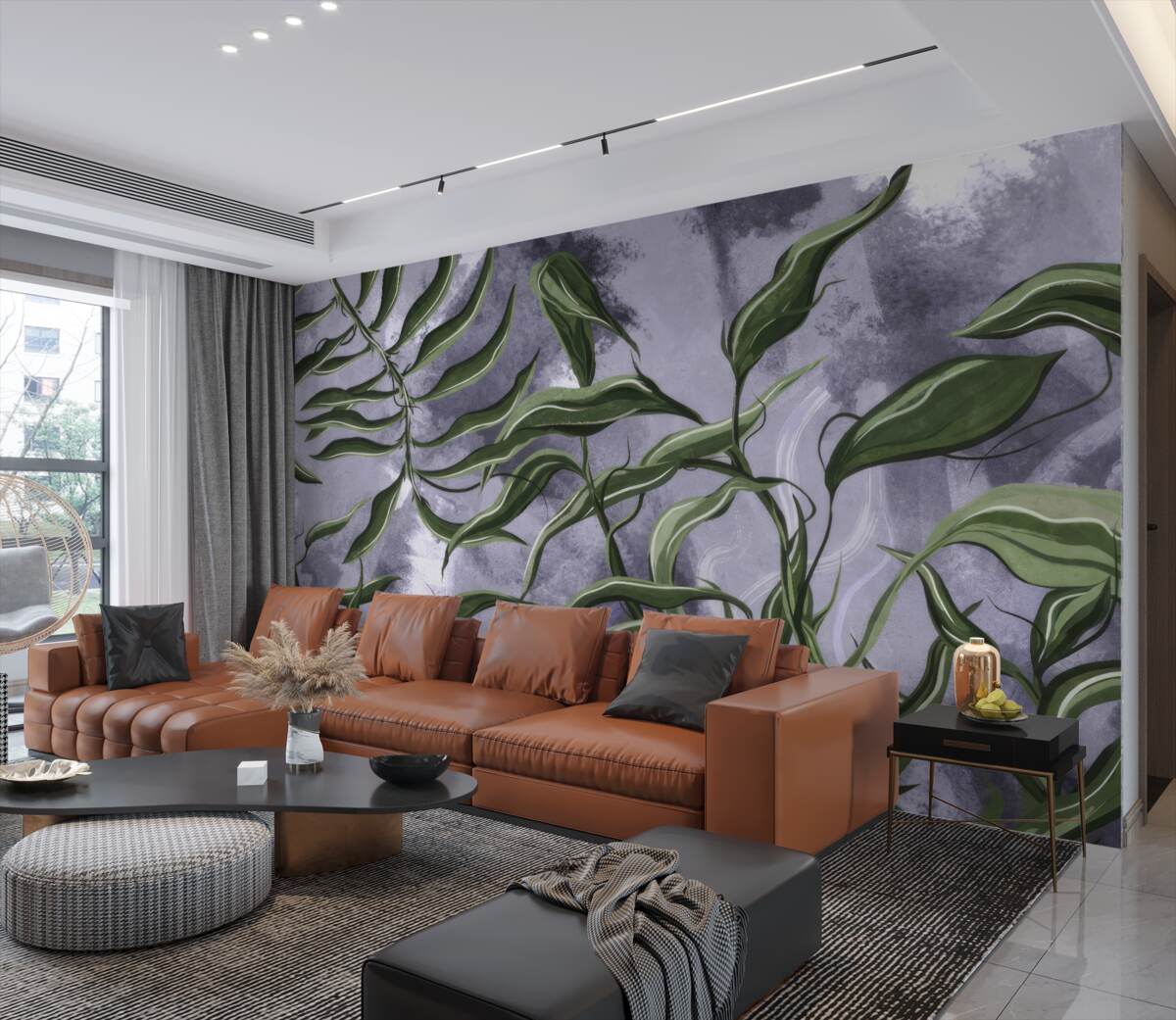 Fototapeta Zielone liście paproci pod wodą