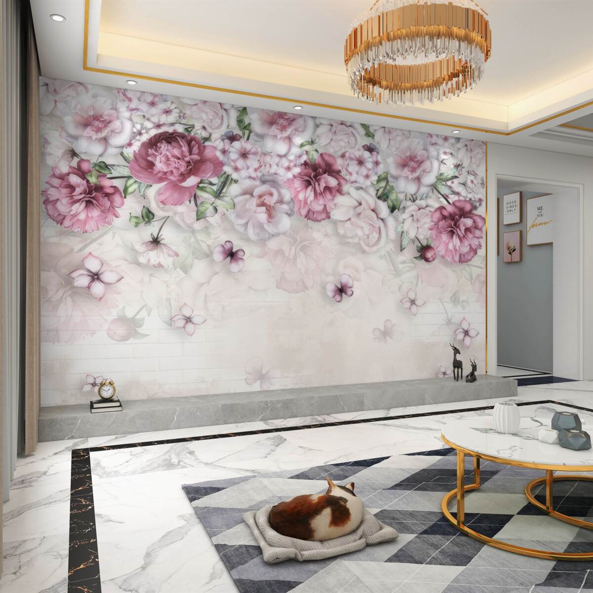 Fototapeta Jasne liliowe kwiaty piwonii