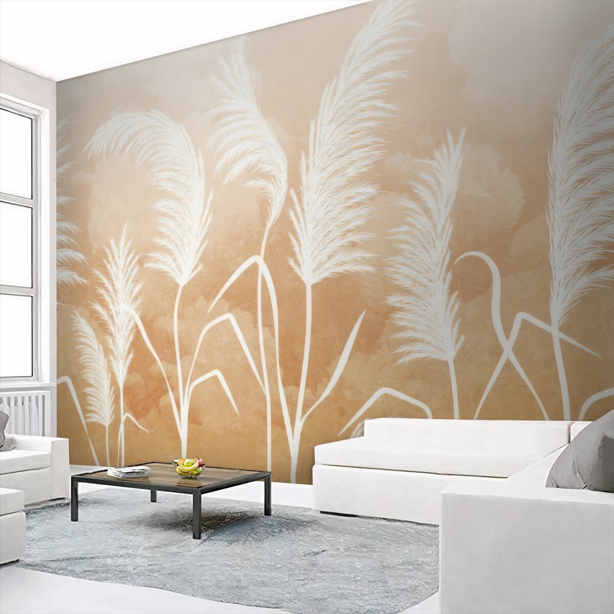 Fototapeta Białe liście powiewają na wietrze