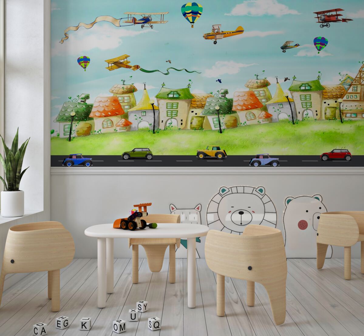 Fototapeta Samochody na drogach i samolotach