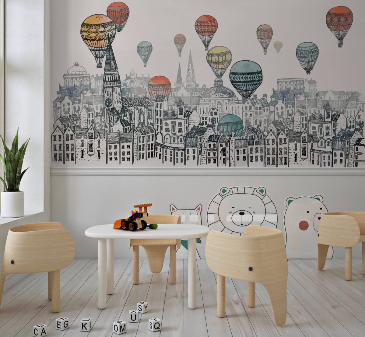 Fototapeta Parada balonów nad miastem