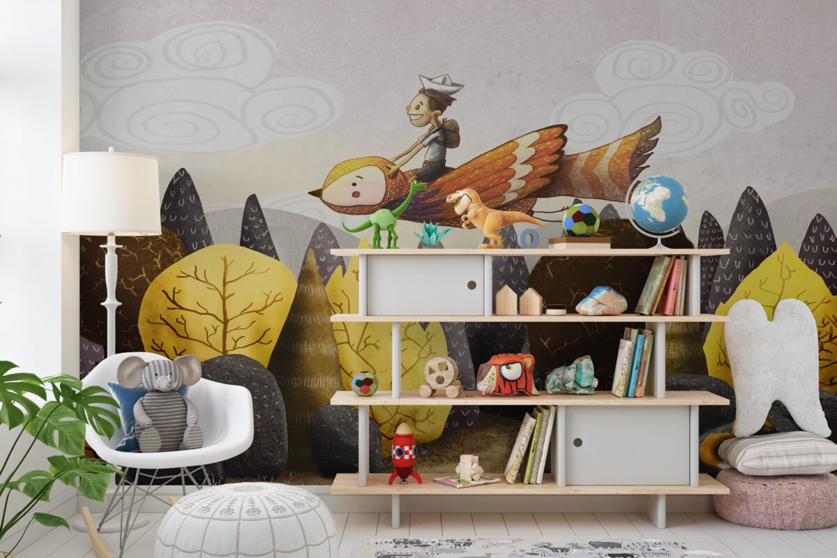 Fototapeta Młody człowiek szczeka na ptaka