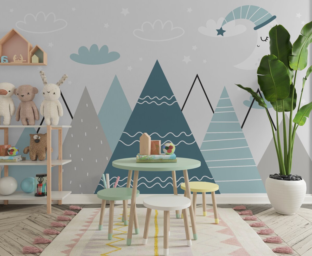 Fototapeta Księżyc i góry zasypiają