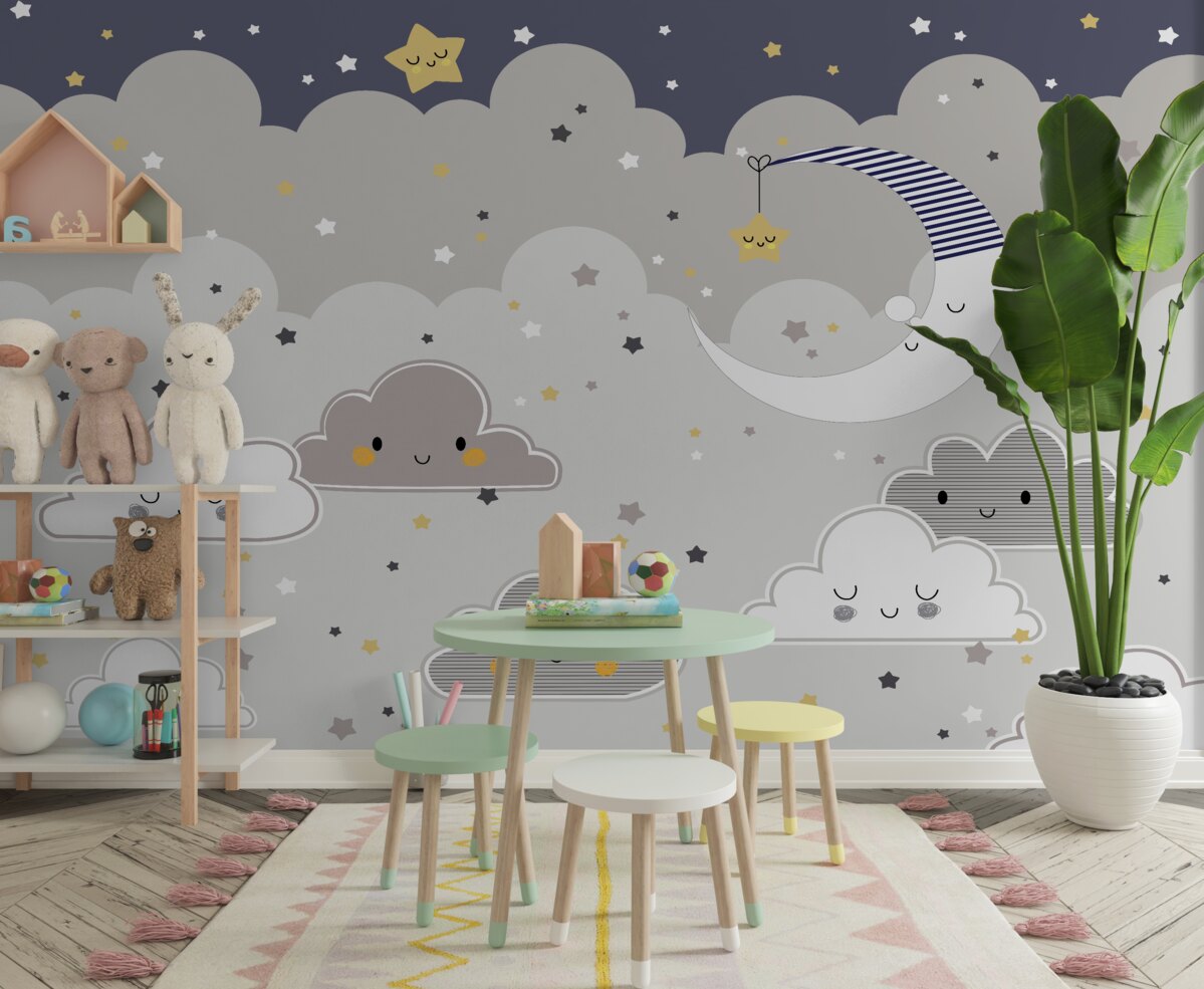 Fototapeta Chmury i księżyc też idą spać