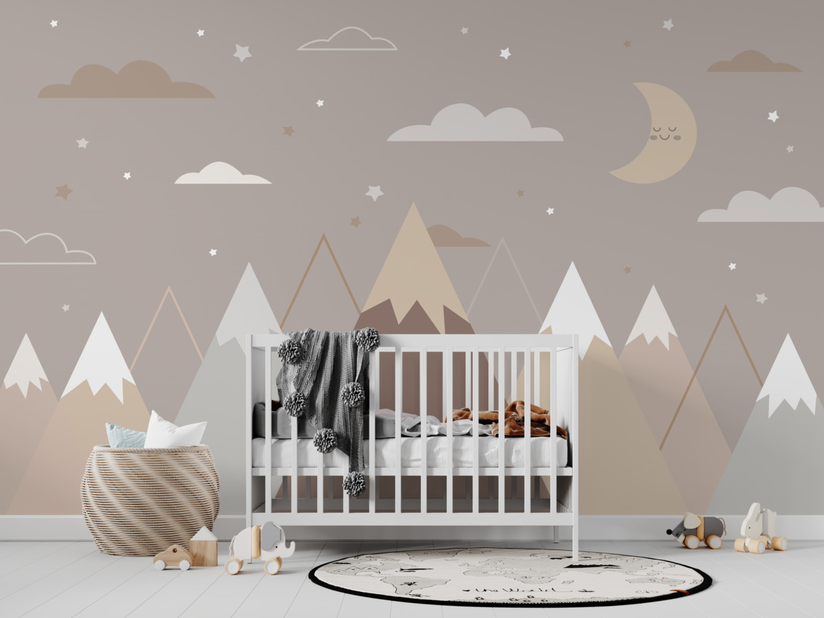 Fototapeta Noc nad zaśnieżonymi górami