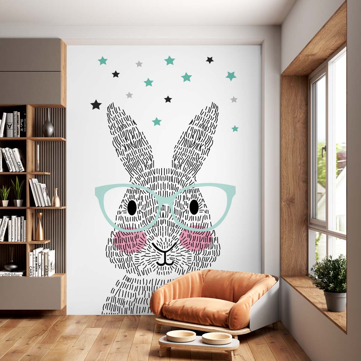 Fototapeta Streszczenie króliczek w okularach