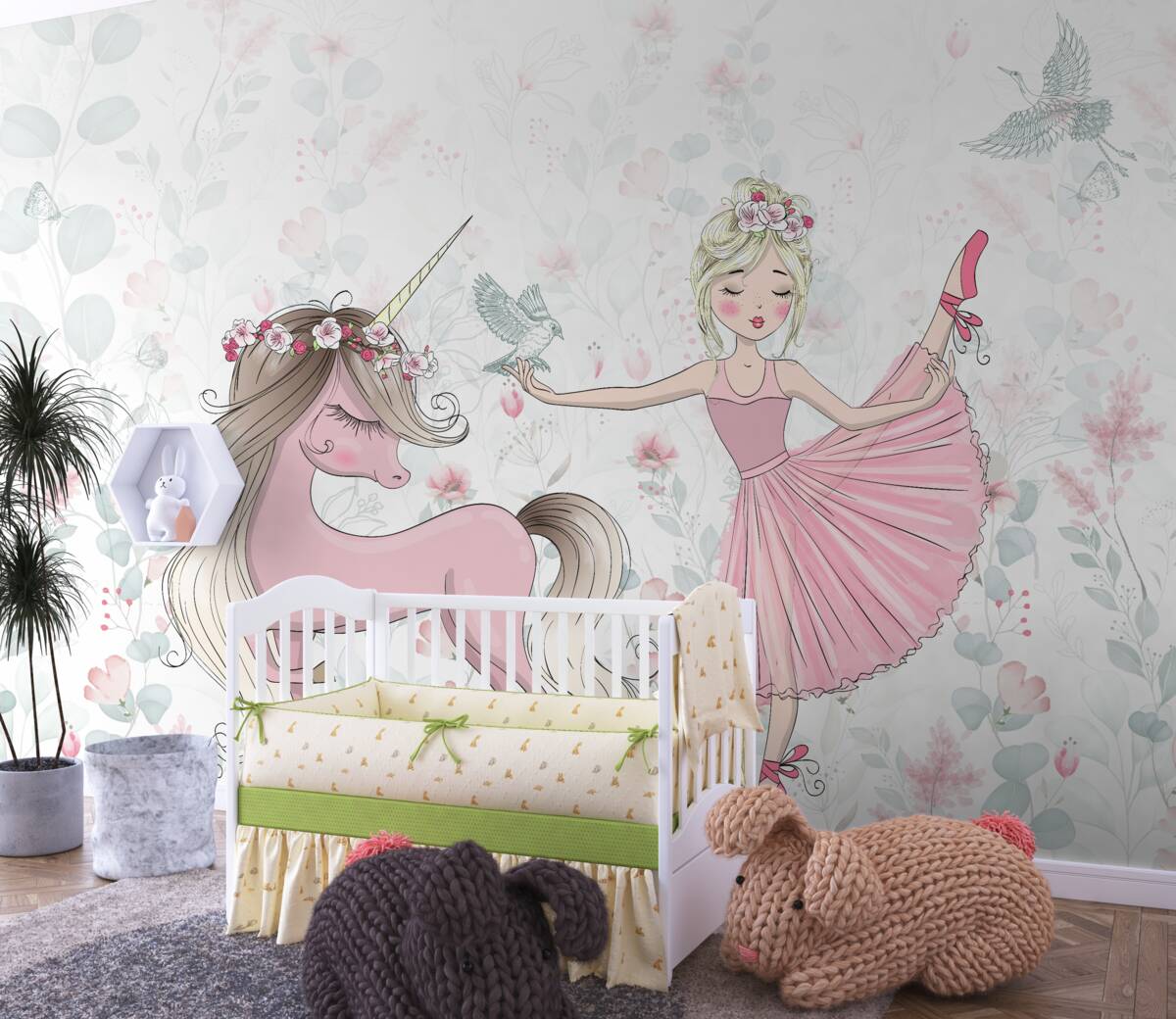 Fototapeta Wróżka i jej wierny towarzysz jednorożec